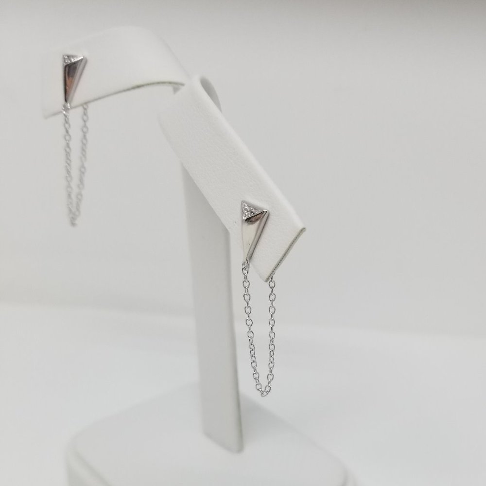 Sterling Silver Dangling Stud Earring w/ Loop